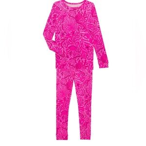Lilly Pulitzer Sammy Mini Pajama Set – Cerise Pink Pinkie Promises – Size 12 NWT